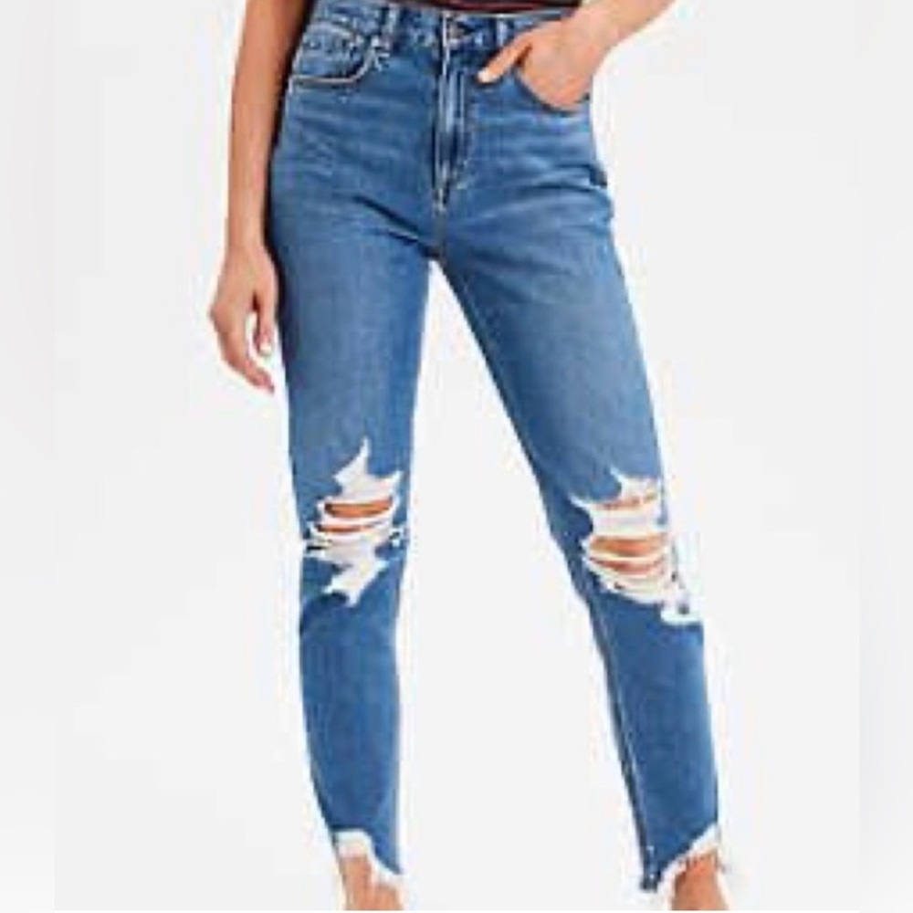 American Eagle Distressed High Rise Jeans 4 R